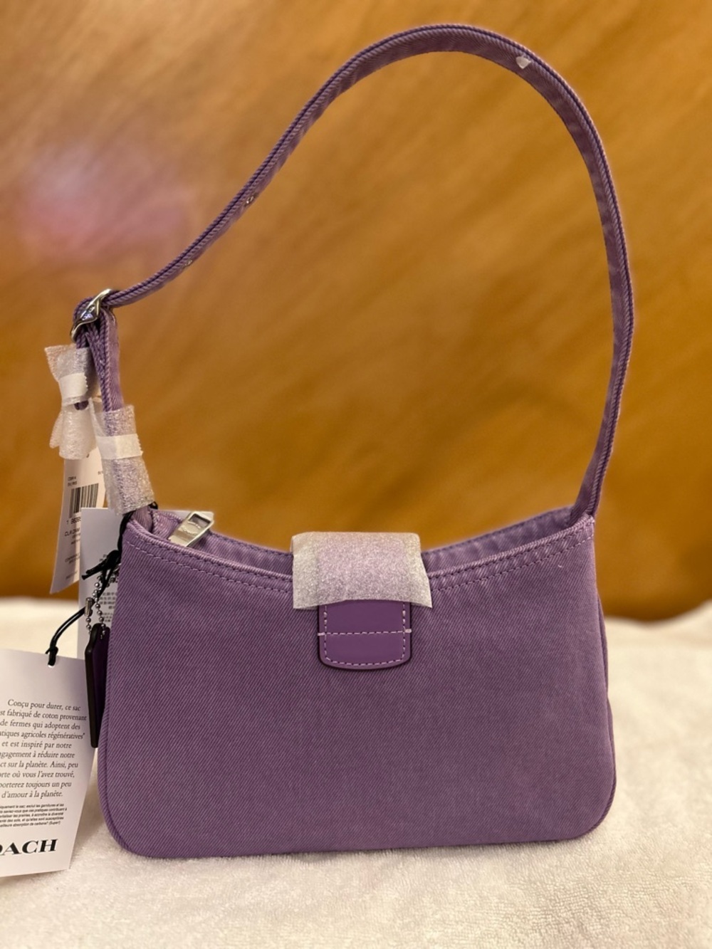 NWT COACH Eliza Shoulder Bag in Iris Purple Denim - Picture 6 of 8